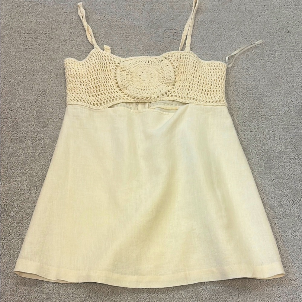 revolve Cream Crochet Top Dress

worn once
brand new condition